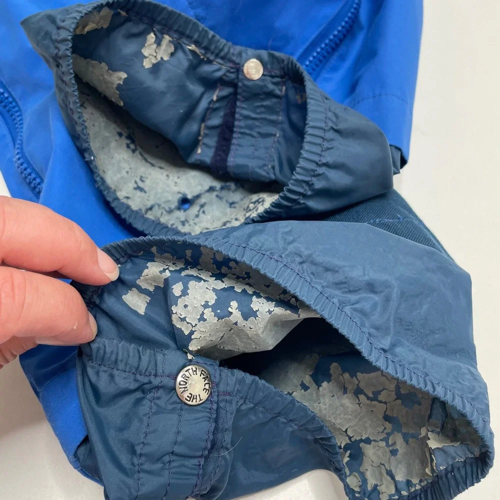 Vtg Rare North Face Gore-Tex Ski Suit Set Blue Side Zip Pant Jacket L 90s USA